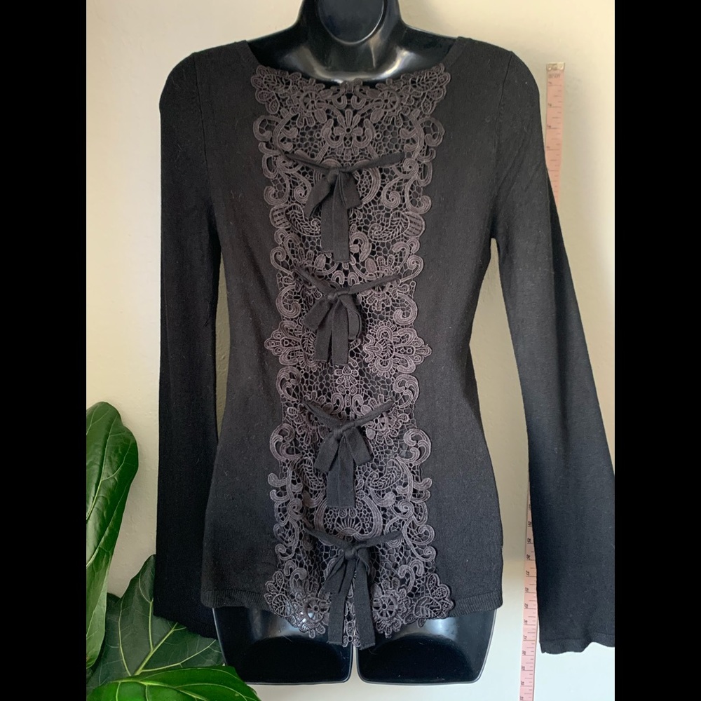 White House Black Market Sweater w Lace Detail